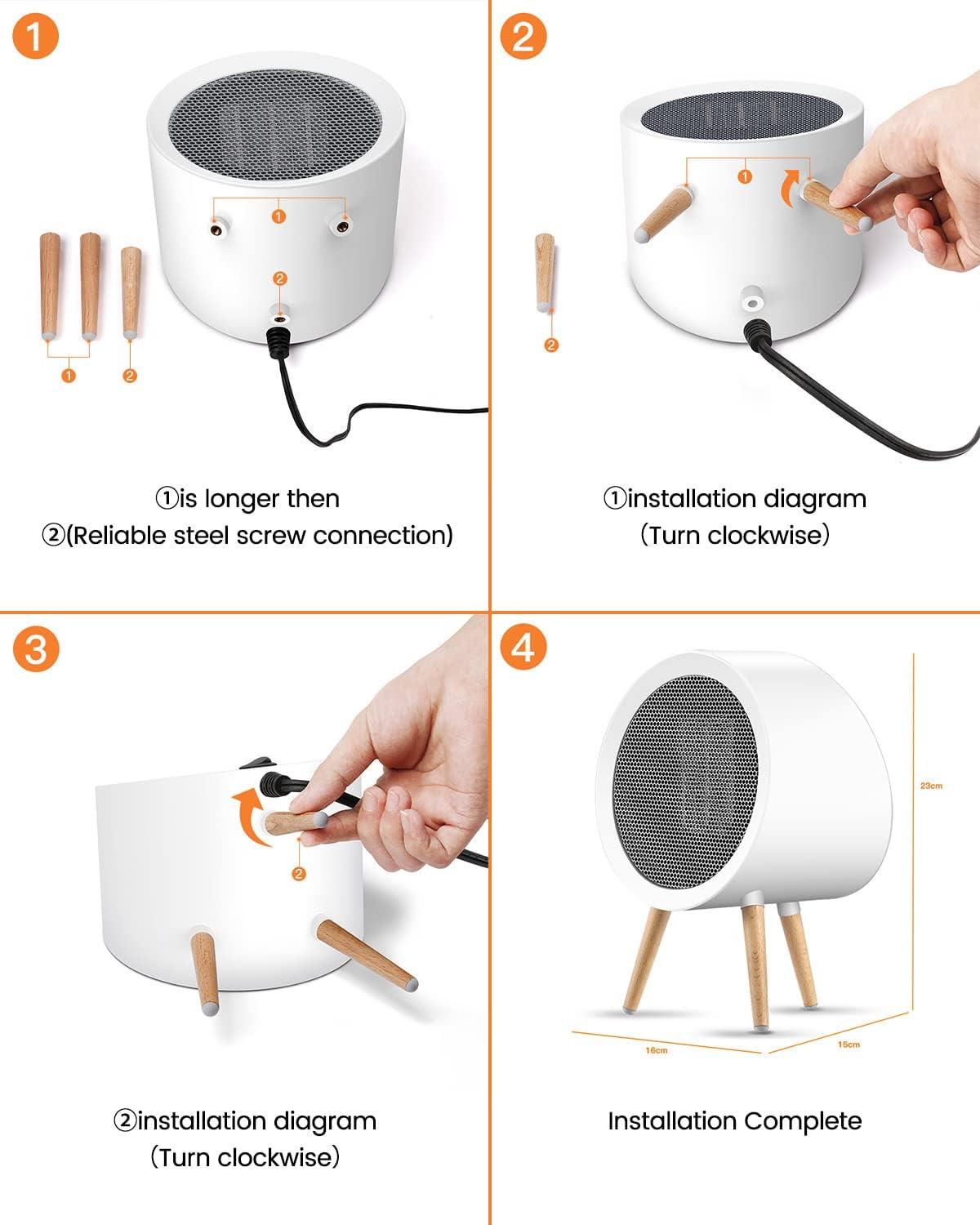 imageGaiatop Portable Space Heater for Indoor Use 1000W600W Small Electric Desk Heater for Bedroom or Office 2s PTC Ceramic Heating Overheat ampamp TipOver Protection Cute Gifts for Women Men CoworkersWhite