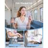 imageGAIATOP Portable Handheld Fan 3 IN 1 Mini Foldable Travel Fans 17H Max Cooling Time with Power Bank Pocket Design USB Rechargeable for Travel Concert Lash Makeup Summer Gifts for Women Girl WhitePurple