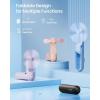 imageGAIATOP Portable Handheld Fan 3 IN 1 Mini Foldable Travel Fans 17H Max Cooling Time with Power Bank Pocket Design USB Rechargeable for Travel Concert Lash Makeup Summer Gifts for Women Girl WhitePurple