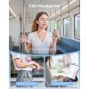imageGAIATOP Portable Handheld Fan 3 IN 1 Mini Foldable Travel Fans 17H Max Cooling Time with Power Bank Pocket Design USB Rechargeable for Travel Concert Lash Makeup Summer Gifts for Women Girl WhiteGreen