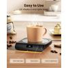 imageGaiatop Coffee Mug Warmer 3 Temperature Settings 210H Auto Shut Off and Warm Strip Indicator Lights 50W Cup Warmers Fast Heating Plate with Digital Display for Tea Milk Cocoa Candle WoodBlack