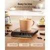 imageGaiatop Coffee Mug Warmer 3 Temperature Settings 210H Auto Shut Off and Warm Strip Indicator Lights 50W Cup Warmers Fast Heating Plate with Digital Display for Tea Milk Cocoa Candle WoodWood