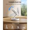 imageGaiatop Foldable Small Desk Fan 6000mAh Battery Powered Portable Fan with LED Night Light USB Rechargeable Bedroom Office Dorm Travel Camping Essentials Summer Gifts for Women Men Teens BlackWhite