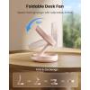 imageGaiatop Foldable Small Desk Fan 6000mAh Battery Powered Portable Fan with LED Night Light USB Rechargeable Bedroom Office Dorm Travel Camping Essentials Summer Gifts for Women Men Teens BlackPink