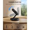 imageGaiatop Foldable Small Desk Fan 6000mAh Battery Powered Portable Fan with LED Night Light USB Rechargeable Bedroom Office Dorm Travel Camping Essentials Summer Gifts for Women Men Teens BlackBlack