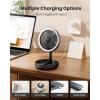 imageGaiatop Foldable Small Desk Fan 6000mAh Battery Powered Portable Fan with LED Night Light USB Rechargeable Bedroom Office Dorm Travel Camping Essentials Summer Gifts for Women Men Teens BlackBlack