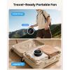 imageGaiatop Foldable Small Desk Fan 6000mAh Battery Powered Portable Fan with LED Night Light USB Rechargeable Bedroom Office Dorm Travel Camping Essentials Summer Gifts for Women Men Teens BlackBlack