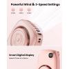 imageGaiatop Mini Neck Fan Rechargeable LED Power Display 3 Speed 360Rotate Lash Makeup Mirror Cute Camera Design Small Portable USB Handheld Desk Fans Personal Cooling Travel Essentials BlackPink