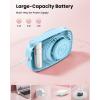 imageGaiatop Mini Neck Fan Rechargeable LED Power Display 3 Speed 360Rotate Lash Makeup Mirror Cute Camera Design Small Portable USB Handheld Desk Fans Personal Cooling Travel Essentials BlackBlue