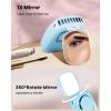 imageGaiatop Mini Neck Fan Rechargeable LED Power Display 3 Speed 360Rotate Lash Makeup Mirror Cute Camera Design Small Portable USB Handheld Desk Fans Personal Cooling Travel Essentials BlackBlue