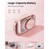 imageGaiatop Mini Neck Fan Rechargeable LED Power Display 3 Speed 360Rotate Lash Makeup Mirror Cute Camera Design Small Portable USB Handheld Desk Fans Personal Cooling Travel Essentials BlackPink