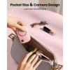 imageGaiatop Mini Neck Fan Rechargeable LED Power Display 3 Speed 360Rotate Lash Makeup Mirror Cute Camera Design Small Portable USB Handheld Desk Fans Personal Cooling Travel Essentials BlackPink