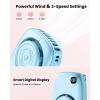 imageGaiatop Mini Neck Fan Rechargeable LED Power Display 3 Speed 360Rotate Lash Makeup Mirror Cute Camera Design Small Portable USB Handheld Desk Fans Personal Cooling Travel Essentials BlackBlue