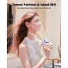 imageGaiatop Mini Neck Fan Rechargeable LED Power Display 3 Speed 360Rotate Lash Makeup Mirror Cute Camera Design Small Portable USB Handheld Desk Fans Personal Cooling Travel Essentials BlackPurple