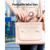 imageGaiatop Mini Portable Fan Small and Powerful Cute Design 3 Speed Personal Handheld fan and Desktop with Base Lightweight USB Rechargeable for Travel Lash Makeup Girl Women Summer Gift GreenPink