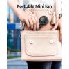 imageGaiatop Mini Portable Fan Small and Powerful Cute Design 3 Speed Personal Handheld fan and Desktop with Base Lightweight USB Rechargeable for Travel Lash Makeup Girl Women Summer Gift GreenBlack