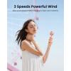 imageGaiatop Mini Portable Handheld Fan 3 Speed Powerful Battery Operated Small USB Rechargeable Personal Fans for Makeup Eyelash Camping Beach Airplane Travel Essentials for Women Girls BlackPink