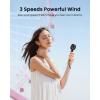 imageGaiatop Mini Portable Handheld Fan 3 Speed Powerful Battery Operated Small USB Rechargeable Personal Fans for Makeup Eyelash Camping Beach Airplane Travel Essentials for Women Girls BlackBlack