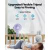 imageGaiatop Mini Portable Stroller Fan Battery Operated Small Clip on Detachable 3 Speed Rechargeable 360 Rotate Flexible Tripod Better Cooling for Car Seat Crib Treadmill Travel Bluepurple