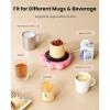 imageGaiatop Mug Warmer 50W Cute Cat Paw Cup Warmers 3 Temp Settings 210H Auto Shut Off Coffee Accessories Keep Beverage Hot for Desk and Home Use Large Heated Plate for Milk Tea Cocoa Candle BlackPink