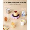 imageGaiatop Mug Warmer 50W Cute Cat Paw Cup Warmers 3 Temp Settings 210H Auto Shut Off Coffee Accessories Keep Beverage Hot for Desk and Home Use Large Heated Plate for Milk Tea Cocoa Candle BlackPurple
