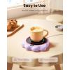 imageGaiatop Mug Warmer 50W Cute Cat Paw Cup Warmers 3 Temp Settings 210H Auto Shut Off Coffee Accessories Keep Beverage Hot for Desk and Home Use Large Heated Plate for Milk Tea Cocoa Candle BlackPurple