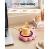 imageGaiatop Mug Warmer 50W Cute Cat Paw Cup Warmers 3 Temp Settings 210H Auto Shut Off Coffee Accessories Keep Beverage Hot for Desk and Home Use Large Heated Plate for Milk Tea Cocoa Candle BlackPink