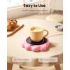 imageGaiatop Mug Warmer 50W Cute Cat Paw Cup Warmers 3 Temp Settings 210H Auto Shut Off Coffee Accessories Keep Beverage Hot for Desk and Home Use Large Heated Plate for Milk Tea Cocoa Candle BlackPink