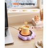 imageGaiatop Mug Warmer 50W Cute Cat Paw Cup Warmers 3 Temp Settings 210H Auto Shut Off Coffee Accessories Keep Beverage Hot for Desk and Home Use Large Heated Plate for Milk Tea Cocoa Candle BlackPurple