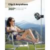imageGaiatop Portable Camping Fan with LED Lantern 360Rotation and Clip on for Desk 4000mAh USB Rechargeable Battery Powered Digital Display and Hanging Hook for Tent Outdoor Travel Bedroom BlackBlack