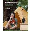 imageGaiatop Portable Camping Fan with LED Lantern 360Rotation and Clip on for Desk 4000mAh USB Rechargeable Battery Powered Digital Display and Hanging Hook for Tent Outdoor Travel Bedroom BlackBlack