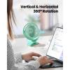 imageGaiatop Portable Clip on Fan Battery Operated Small Powerful 3 Speed Quiet 360 Rotate USB Rechargeable Mini Personal Cooling Fan for Desk Table Home Office Stroller Camping Women Gifts Black Bluegreen