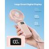 imageGaiatop Portable Handheld Fan 180Foldable for Desk 65H Max Lasting 3 Speed Setting Small and Lightweight USB Rechargeable Battery with Digital Display for Office Indoor Outdoor Makeup PinkPink