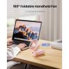 imageGaiatop Portable Handheld Fan 180Foldable for Desk 65H Max Lasting 3 Speed Setting Small and Lightweight USB Rechargeable Battery with Digital Display for Office Indoor Outdoor Makeup PinkPink