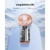 imageGaiatop Portable Handheld Fan 180Foldable for Desk 65H Max Lasting 3 Speed Setting Small and Lightweight USB Rechargeable Battery with Digital Display for Office Indoor Outdoor Makeup PinkPink