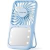 imageGaiatop Portable Handheld Fan Folding Stand for Desktop 3 Speed LED Makeup Mirror with Light Rechargeable Mini Personal Fans Small Travel Essentials Gifts for Women Girls WhiteBlue