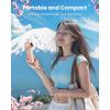 imageGaiatop Portable Handheld Turbo Fan 1100 Adjustable High Speeds 320Hrs Cooling Times 4800mAh USB Rechargeable Portable Small Hand Fans with Lanyard for Outdoor Travel Home Make Up PurplePink