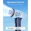 imageGaiatop Portable Handheld Turbo Fan 1100 Adjustable High Speeds 320Hrs Cooling Times 4800mAh USB Rechargeable Portable Small Hand Fans with Lanyard for Outdoor Travel Home Make Up PurpleNavy Blue