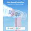 imageGaiatop Portable Handheld Turbo Fan 1100 Adjustable High Speeds 320Hrs Cooling Times 4800mAh USB Rechargeable Portable Small Hand Fans with Lanyard for Outdoor Travel Home Make Up PurplePurple