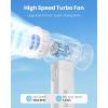 imageGaiatop Portable Handheld Turbo Fan 1100 Adjustable High Speeds 320Hrs Cooling Times 4800mAh USB Rechargeable Portable Small Hand Fans with Lanyard for Outdoor Travel Home Make Up PurpleWhite