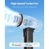 imageGaiatop Portable Handheld Turbo Fan 1100 Adjustable High Speeds 320Hrs Cooling Times 4800mAh USB Rechargeable Portable Small Hand Fans with Lanyard for Outdoor Travel Home Make Up PurpleBlack