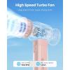 imageGaiatop Portable Handheld Turbo Fan 1100 Adjustable High Speeds 320Hrs Cooling Times 4800mAh USB Rechargeable Portable Small Hand Fans with Lanyard for Outdoor Travel Home Make Up PurplePink