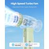 imageGaiatop Portable Handheld Turbo Fan 1100 Adjustable High Speeds 320Hrs Cooling Times 4800mAh USB Rechargeable Portable Small Hand Fans with Lanyard for Outdoor Travel Home Make Up PurpleGreen