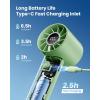 imageGaiatop Portable Mini Fan 3 Speed Handheld Fans with Power Display Flashlight USB Rechargeable Battery Lightweight Personal Cooling for Women Men Indoor Outdoor Travel BlackGreen
