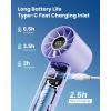 imageGaiatop Portable Mini Fan 3 Speed Handheld Fans with Power Display Flashlight USB Rechargeable Battery Lightweight Personal Cooling for Women Men Indoor Outdoor Travel BlackPurple