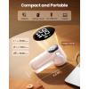 imageGaiatop Rechargeable Fabric Shaver 3Speeds Electric Lint Remover Shaver with LED Display 6 Leaf Blade Sweater Depiller for Clothes Furniture Couch Pills Fuzz Balls WhitePink