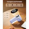 imageGaiatop Rechargeable Fabric Shaver 3Speeds Electric Lint Remover Shaver with LED Display 6 Leaf Blade Sweater Depiller for Clothes Furniture Couch Pills Fuzz Balls WhitePurple