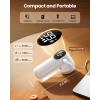 imageGaiatop Rechargeable Fabric Shaver 3Speeds Electric Lint Remover Shaver with LED Display 6 Leaf Blade Sweater Depiller for Clothes Furniture Couch Pills Fuzz Balls WhiteWhite