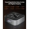 imageGaiatop Space Heaters for Indoor Use Portable Electric Heater with Thermostat 1500W PTC Ceramic Room Heater with Remote 5 Modes 60 Oscillating 12H Timer Fast Heating Bedroom Office Bathroom HomeSilver