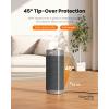 imageGaiatop Space Heaters for Indoor Use Portable Electric Heater with Thermostat 1500W PTC Ceramic Room Heater with Remote 5 Modes 60 Oscillating 12H Timer Fast Heating Bedroom Office Bathroom HomeSilver